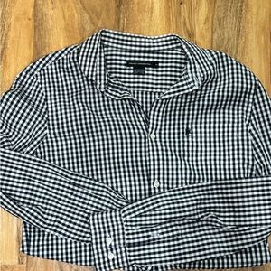 French Connection Black & White Gingham Button-Down Shirt